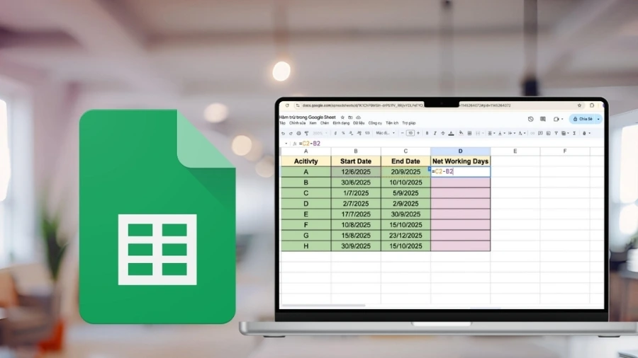Công thức Google Sheet tự động tính hàng tồn kho